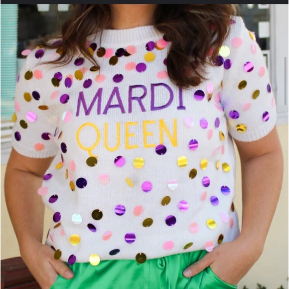 Like New - Cute & Festive Women’s Mardi Gras Sweater - Size Small - Worn Once - Picture 4 of 4